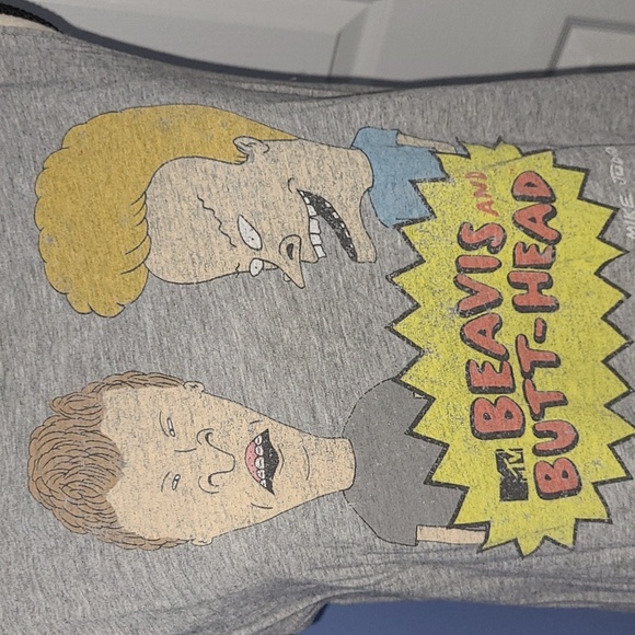 Recycled Karma Tops - Vintage Beavis and Butthead Grey Sleeveless Graphic Tshirt Tank